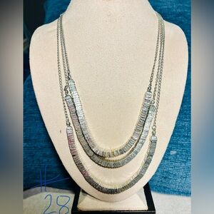 Chicos raw-look Silver Layered Necklace